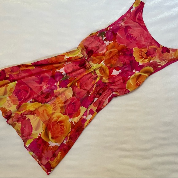 Alice + Olivia Pink Floral Silk Low Back Dress - Picture 3 of 12